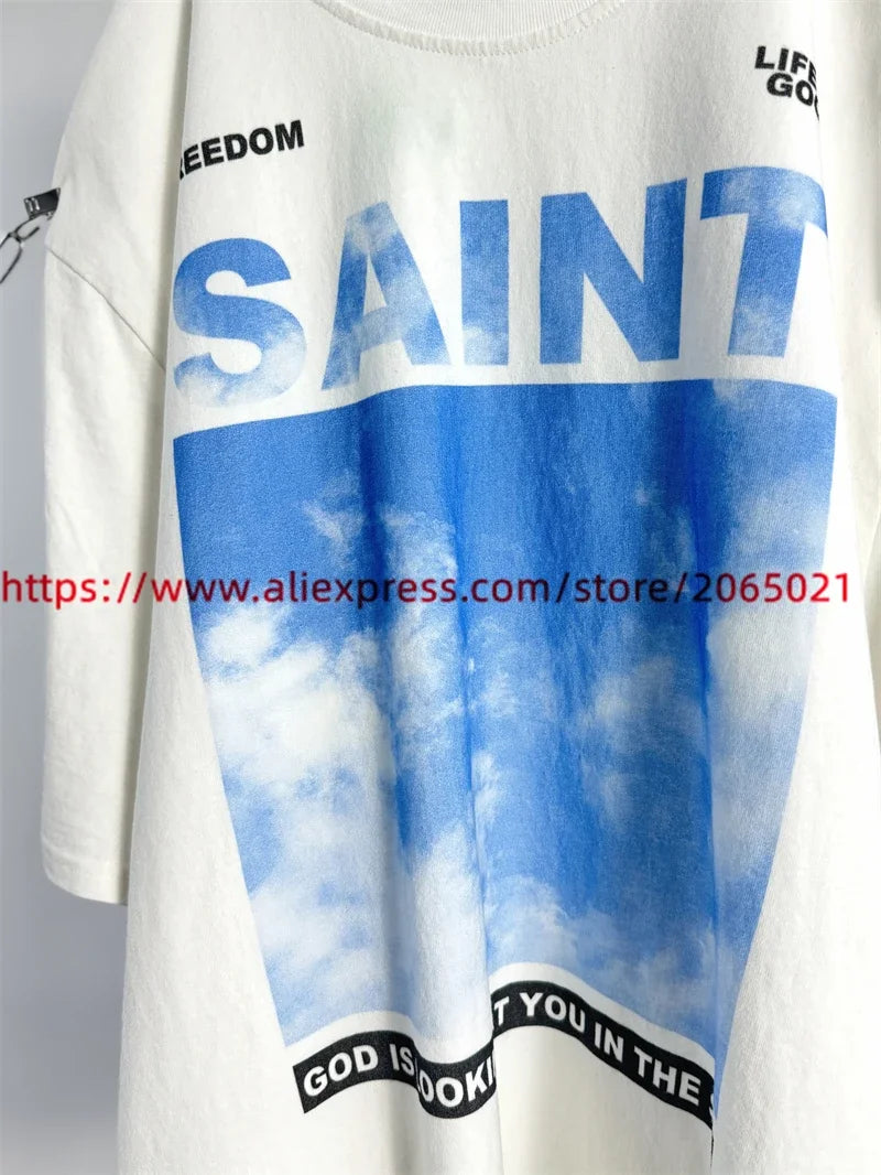 SAINT Vintage NIN Nine-inch Nail T-Shirts Best Quality Vintage Washed T Shirt Tee Tops.