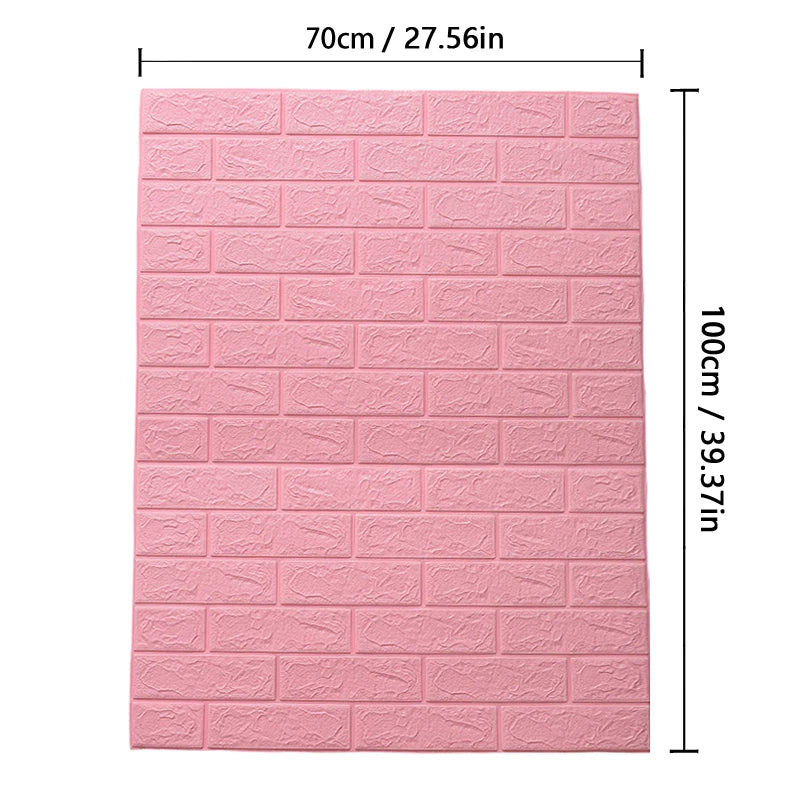 Pvc Brick Pattern Self-adhesive Wallpaper DIY Room Decor 1-10pcs 70cmX1m Waterproof Wall Stickers 3D Modern Home Decoration