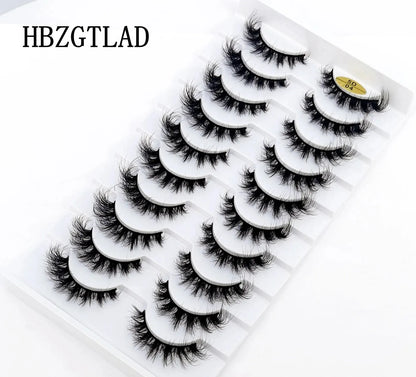 10 Pairs Lashes Fluffy Soft Russian Volumes Mink Lashes 3D Mink Eyelashes Lashes Reusable Fluffy False Lashes Russian Extensions.