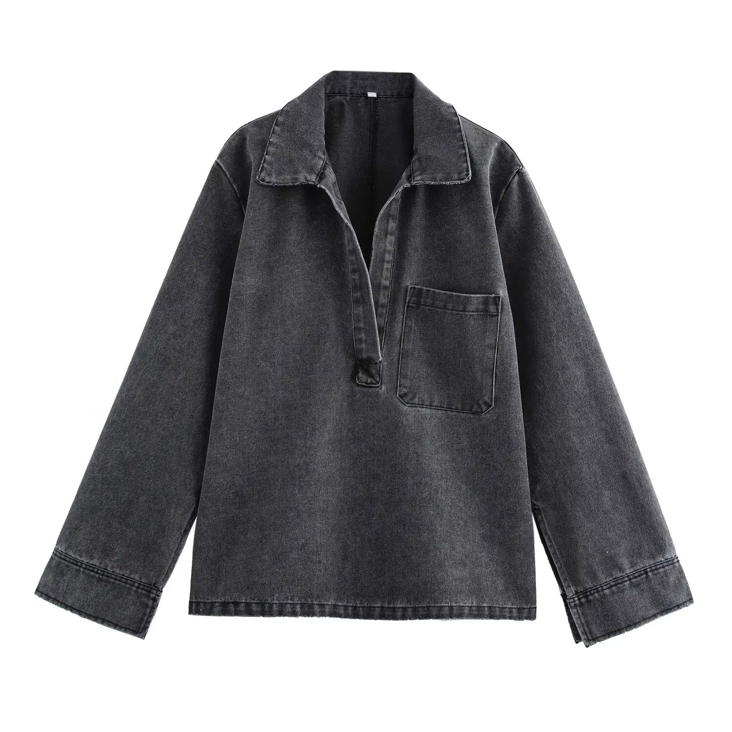 2024 Autumn Jeans Sets Women Turn-down Collar Casual Top Fashion High Waist Streetwear Female Denim Pant Two Piece Set.