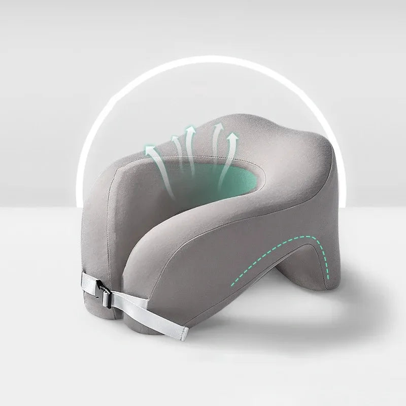 Travel Pillow U-Shape Pure Memory Foam Neck Pillow For Airplane Office Nap Cervical Pillows Flight Sleeping Head Neck Support.