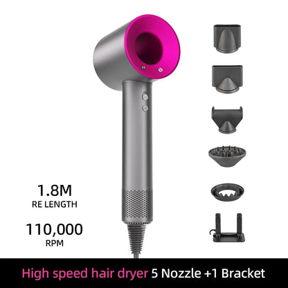 1.8m Professinal Leafless Hair Dryer Electric Hair Dryer High Speed 1600W Negative 200 Million Anion Blow Dryer Silent Hair Drye.