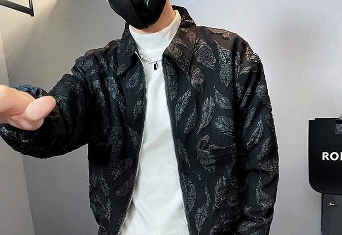 Man Coat Spring Autumn Black Jacket for Men Printed Zip V Clothing Fashion 2024 High Quality Cold Stylish Casual Luxury Designer.
