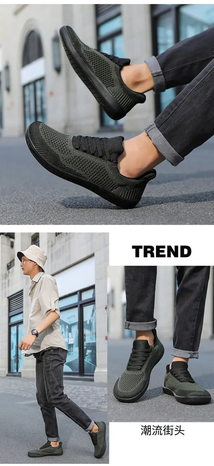 Sommer Breite Schuhe Männer Barfuß Breite Kappe Weichen Sohlen Outdoor Jogging Lace Up Casual Sneaker Atmungsaktive Laufschuhe Tenis Jeans