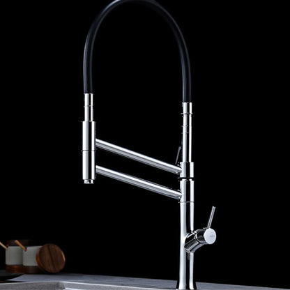 Modern Chrome Brass Pull Out Kitchen Faucet 2 Spray Modes Ceramic Valve Hot/Cold Water High Arc 360 Swivel Sink Mixer Tap