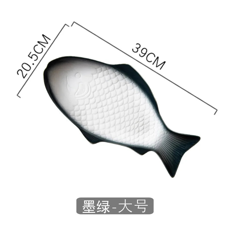 Japanese Ceramic Fish Plate White Irregular Plate Healthy Tableware Kitchen Cookware Dessert Sushi Pasta Plate Hotel Tableware.