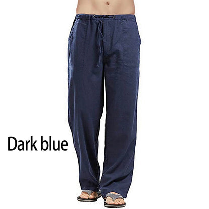 Spring Linen Wide Men Pants Korean Trousers Oversize Cotton Streetwear Male New Yoga Pants Casual Men Clothing Sweatpants.