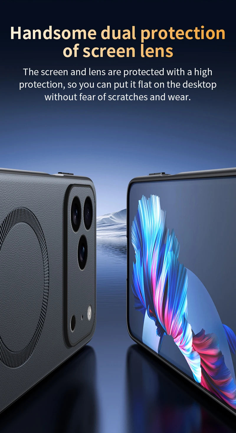 For Iphone 17 Pro Case Magnetic Leather Shield Cover For Iphone 17 Pro Anti-Fingerprint Non-Slip PC+TPU.