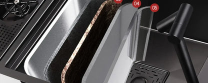 55 cm x 32 cm, 304 Nano-Edelstahl, versteckter Waschbecken-Klapphahn mit großem Einzelschlitz und Abdeckplatte, Bartheke, Tassenscheibe