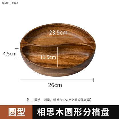 Solid Wood Tray Acacia Wood Premium Kung Fu Tea Small Tray Fruit Snacks Nuts Dessert Plate Desktop Storage Tableware.