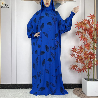 2025Hot Sales New Ramadan Muslim Double Hat Women Abaya Prayer Garment Islam Turkey Arabic Femme Abaya Prayer Kaftan Loose Robes.