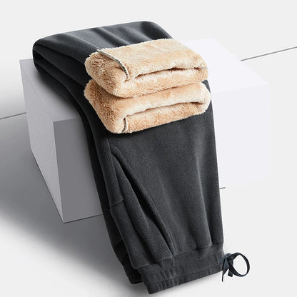 YJKVUR Unisex 2025 Winter New Oversize Pants Men Women Warm Fleece Liner Drawstring Trousers Casual Comfortable Gym Sweatpants.