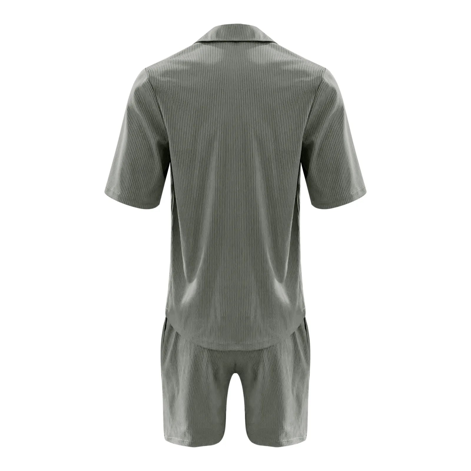 Men Sets Summer Casual Short-sleeved Shirt Shorts Fashion Striped Suit Male Two-piece Set Tracksuit Ropa Para Hombre.