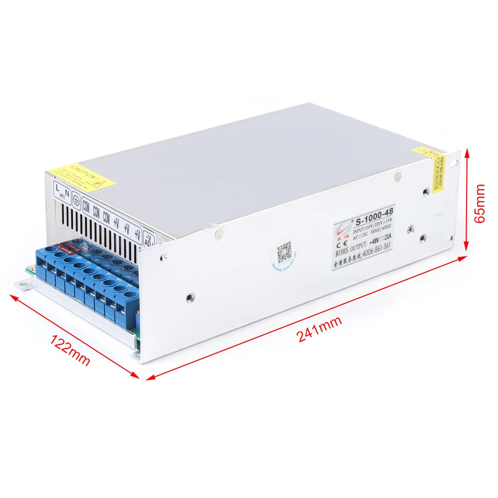 Power Supply 25A/20A 600W/1000W Voltage Converter AC 220V to DC 24V/48V Transformer Switching Power Supply, Adapter