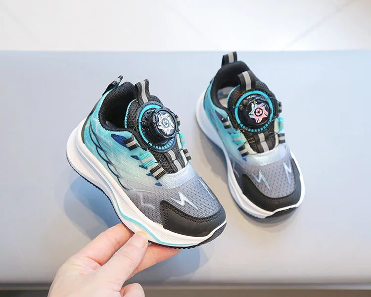 Tenis Child Shoe Casual Sneaker for Boy Kid Shoe for Girl Rotating Buttons Running Shoe for Girl Soft Sole Mesh Braeathable Shoe