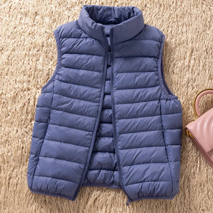 12 Farben 90% weiße Enten Daunen Frauen ärmellose Jacken 2023 Neuankömmlinge weibliche ultraleichte packbare Weste Frauen Mäntel