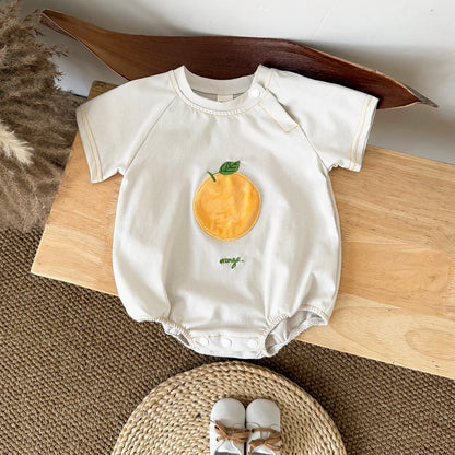 INS Sommer Neue Baby Body Neugeborenen Kleidung Jungen Mädchen Baumwolle Dreieck Strampler Plüsch brief Kurzarm Infant 0-18M.