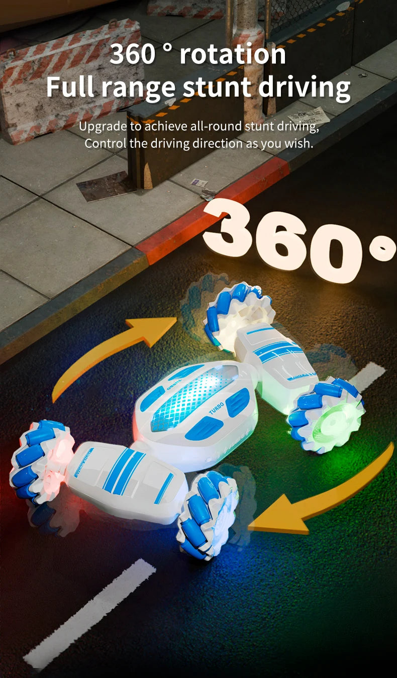 Teeggi S922 2.4G RC Stunt Car 4WD Double Remote Control 360° Degree Rotation RC Off Road Climbing Kids Rc Drift Car Toy for Gift.