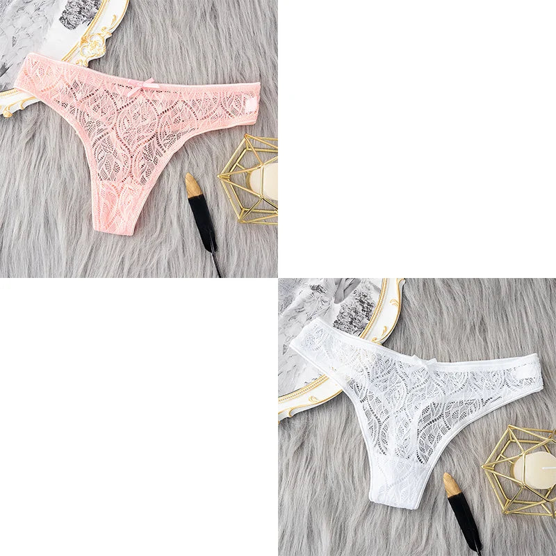 2 Pcs/Set Hot Sale Panties Women Sexy G String Lace Lingerie For Women Fashion Low Waist Thongs Soft Intimate Lady Underwear.