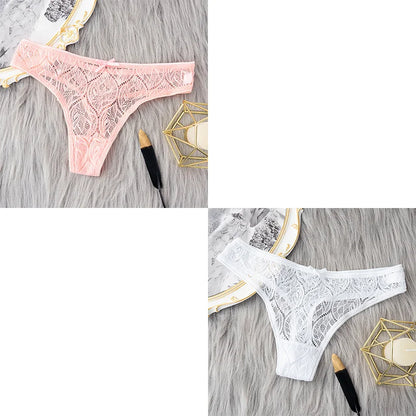 2 Pcs/Set Hot Sale Panties Women Sexy G String Lace Lingerie For Women Fashion Low Waist Thongs Soft Intimate Lady Underwear.