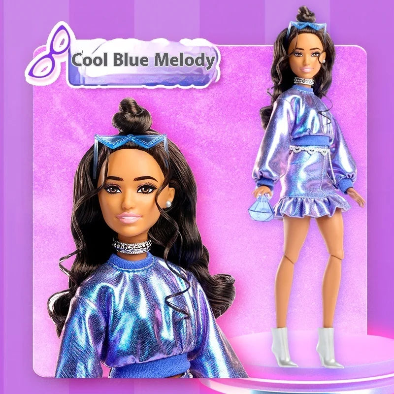 Hot High Quality Barbie Deluxe Style Dolls Pink Dress Outfit Blond Hair Knot Bow Accessories Toys For Girls Sweet Gift In Stock.