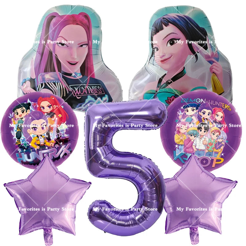 Kpop Dämon Jäger Geburtstag Luftballons Set Anzahl Ballon Anzug Folie Ballon Cartoon Geburtstag Party Liefert Dekor Baby Dusche Geschenk.