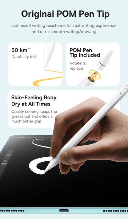 Baseus 3rd Gen Bluetooth Stylus for Apple Pencil Palm Rejection Compatible with iPad pro Mini Air 2024 2022-2018 for Apple Pen
