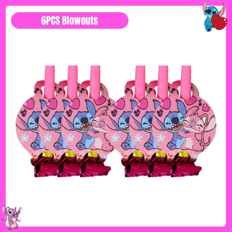 Disney Lilo und Stitch Party Dekoration Geschirr rosa Stitch alles Gute zum Geburtstag Party Thema liefert Ballon Hintergrund Tasse Teller