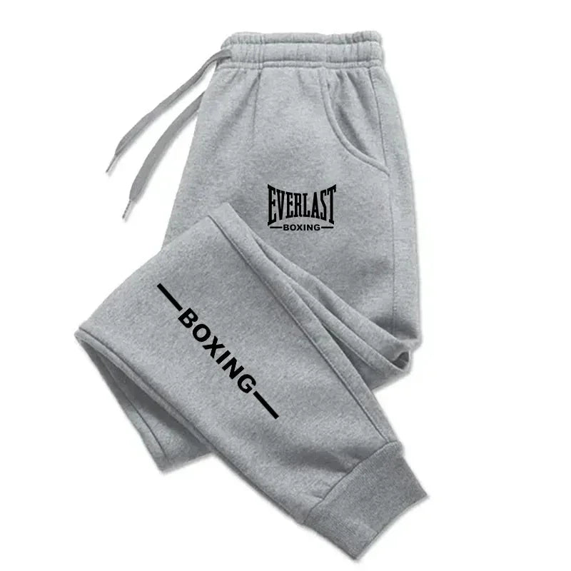2025 Autumn Winter EVERLAST Printed Running Pants Men Women Outdoor Sports Fitness Pants Jogging Fleece Casual Sports Pants.