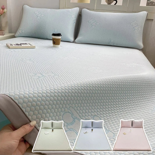Summer Cooling Quilted Mattress Protector Cover Thickened Breathable Mattress Topper for Single Double Queen King Size Bed.