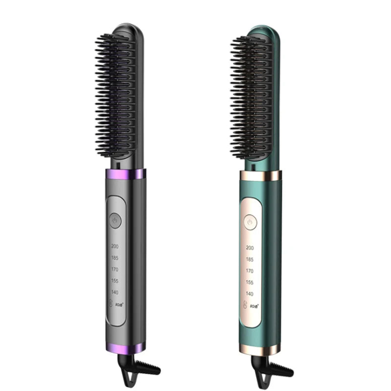 Electric Hair Straightening Brush Fast Heating Hot Comb Brush Negative Ion Hair Straightening Comb.