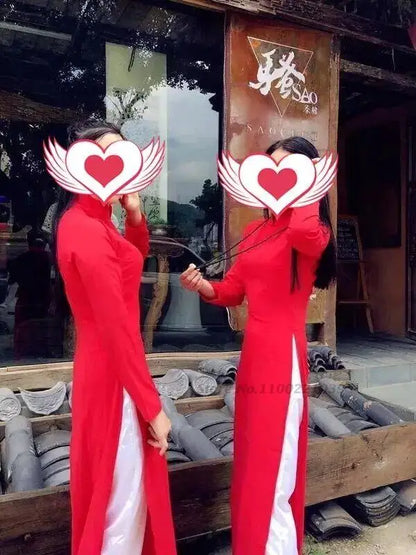 2025 woman aodai vietnam traditional chiffon ao dai dress vietnam robe and pants vietnam traditional clothing improved cheongsam