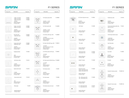 SRAN Smart Switch mit Wandsteckdose 16A EU, Tuya Smart Life Home Touch Sensor WiFi Lichtschalter Weiß