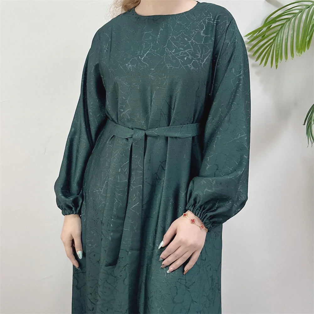 Ramadan Eid Satin Dubai Long Modest Dress Abaya Damen Islam Muslim Kaftan African Dresses For Women Kebaya Robe Femme Musulmane.