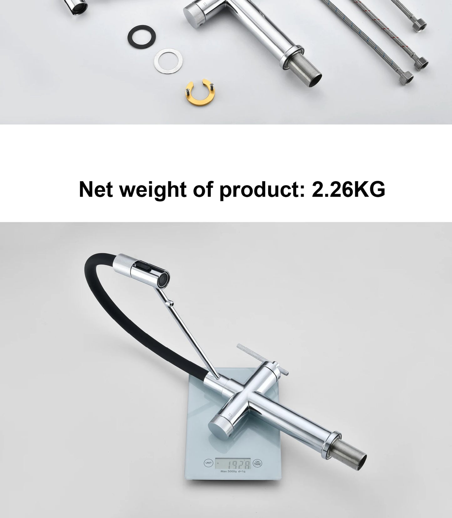 Modern chrome brass pull-out hot and cold water single hole kitchen faucet luxury 2 function drinking water mode sink faucet