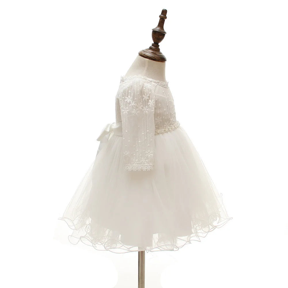 Baby Taufe Weißes Kleid Säuglingskleid Kleid Mädchen Party Geburtstag Hochzeit Prinzessin Kleid Für Kinder Erstkommunion Leistung 0-24M.