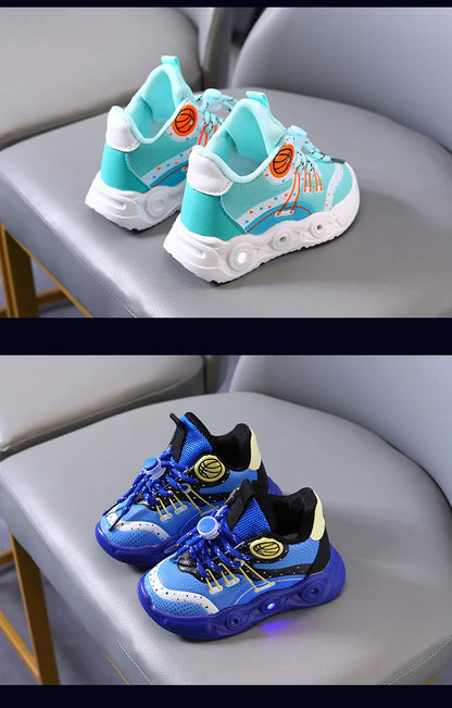 Hot Sales Lovely Fashion Kids Sneakers Cute Classic LED Lighted Baby Girls Boys Sneakers Glowing Children Shoes Toddlers.