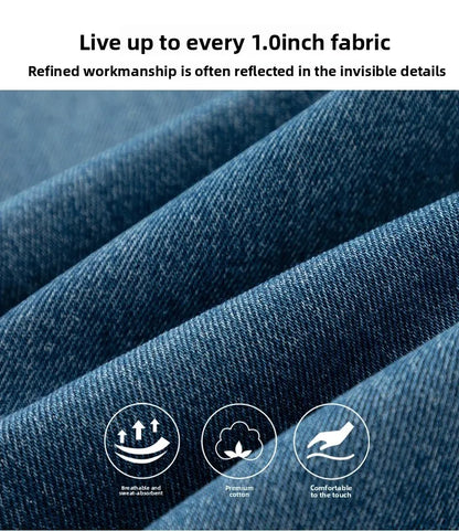 High Waist Straight Leg Jeans Women's Fashionable Denim Wide Leg Pants Slimming Narrow Version Floor-Length Autumn New Arrival.