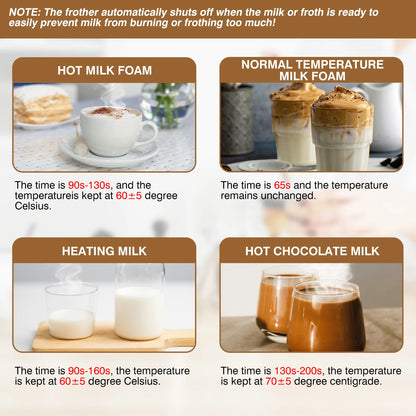 4 in 1 Automatic Milk Frother Electric, 600ml Capacity Hot & Cold Milk Foamer, Silent Operation for Coffee Cappuccino Chocolatte.