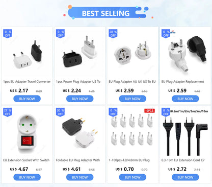 4-in-1 EU-Stecker-Verlängerungssteckdose, faltbar, Frankreich, Deutschland, Spanien, Steckerkonverter, AC-Steckdose, US-zu-EU-Stecker-Adapter, Steckdosen.