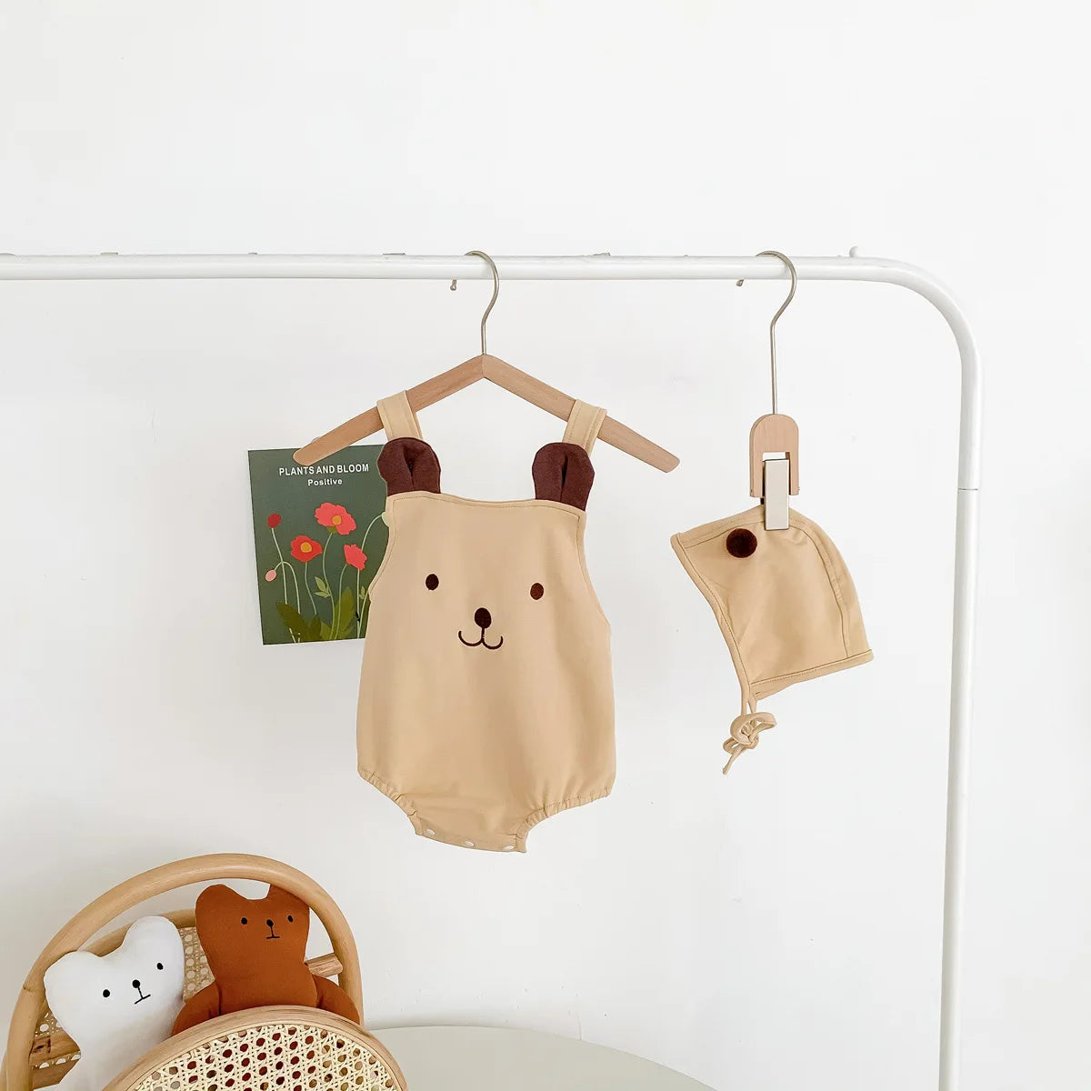2023 neue Im Sommer Infant Neugeborene Baby Mädchen Jungen Cartoon Bär Druck Outfits Kinder Baumwolle Overalls Geschenk Hut Bodys.