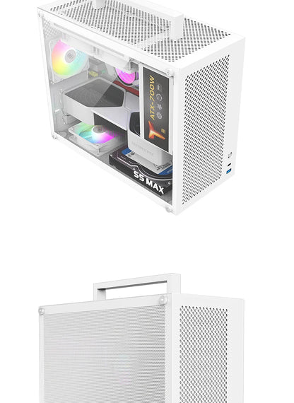 METALFISH S5 MAX Computer Case Gaming PC Chassis Support MATX/ITX 24.5*24.5cm SFX/ATX PSU 135 Mid Tower /180 WaterCooling Cooler.
