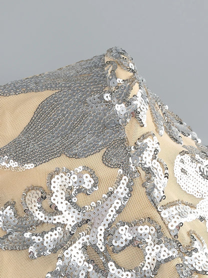 Sexy Deep V Neck Sparkly Diamonds Design Jumpsuit Women Long Sleeve Draped Wide Leg Jumpsuit Elegant Evening Club Costume Runway