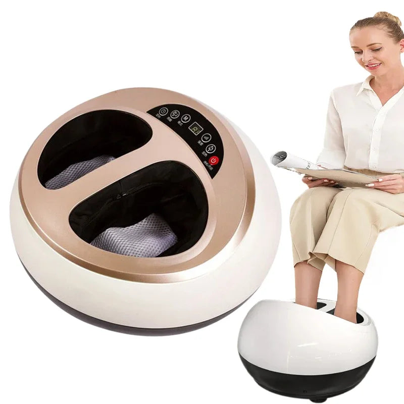 Electric Shiatsu Foot Massager Health Care Heating deep Kneading Scraping Vibration Air Compression Massage Therapy Anti-stress.