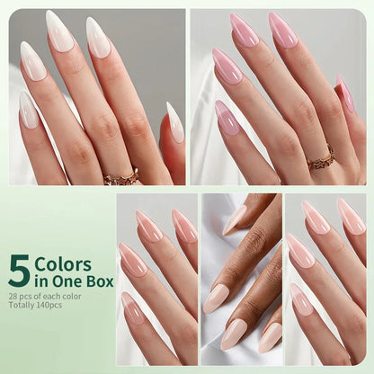 Nailpop 3-IN-1 Nude Natural Soft Nail Tips Set 140PCS Skin Tones Press on Nails Ultra-Fit Gel Nail Extensions Easy Manicure DIY.