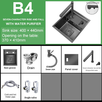Versteckte Küchen spüle Bar Spüle Kit Klapp hahn Abflussrohr, Drop-In Unterbau Spüle, kleine Edelstahls püle für Workstation RV