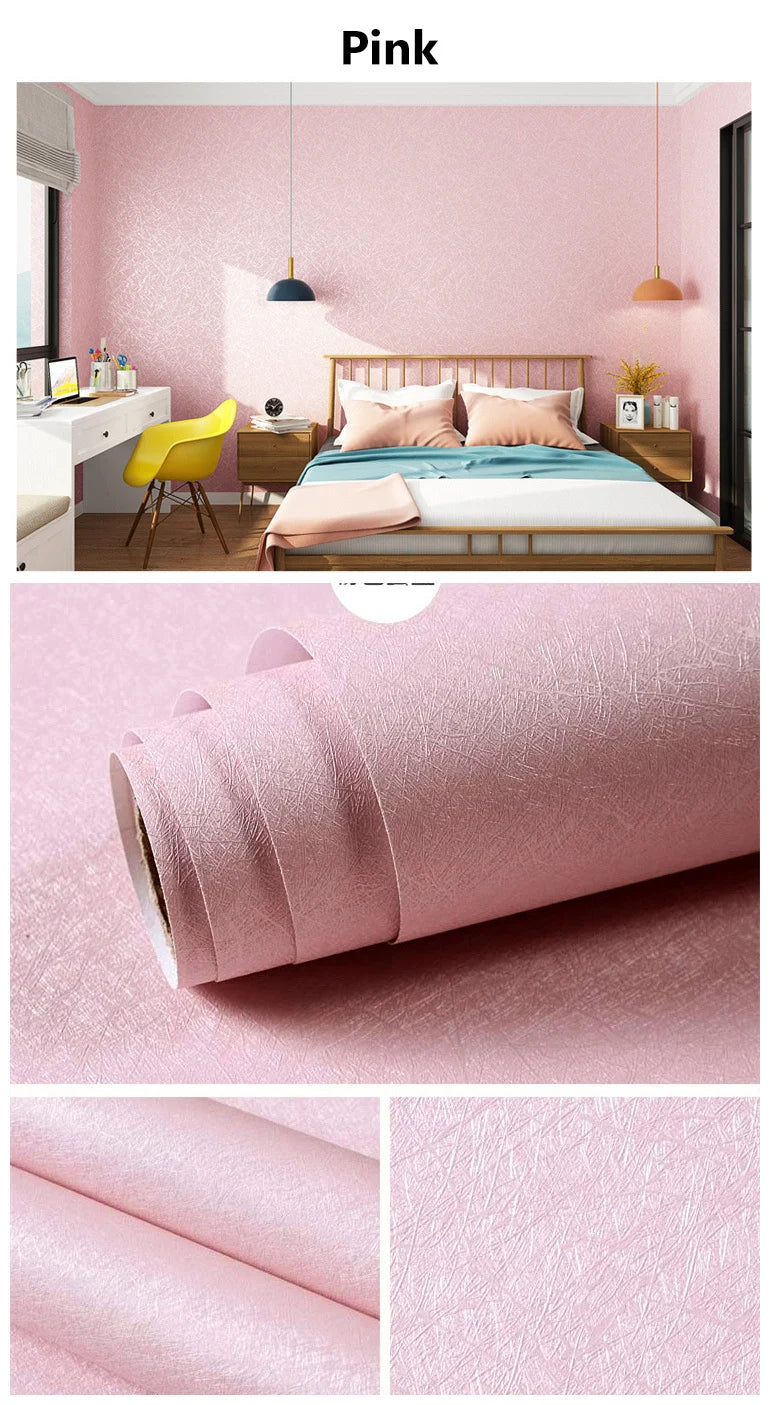 40 cm Seide Einfarbig Selbst-klebe Tapete Wohnzimmer Schlafzimmer Hintergrund Wand Feuchtigkeit-beweis Dekoration Wand Aufkleber Hause