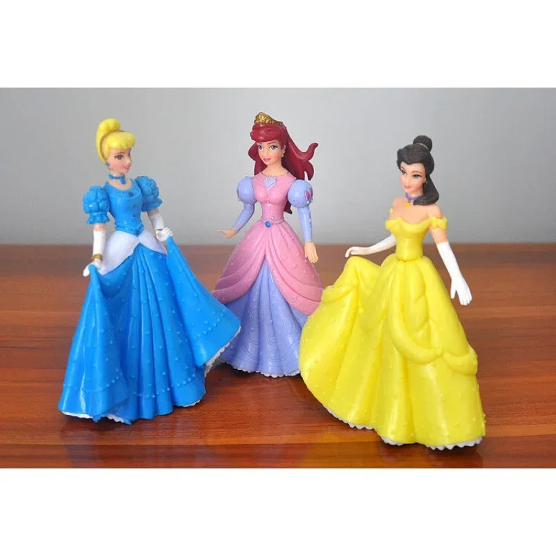 5Pcs/Set Disney Princess Snow White Cinderella Belle Sleeping Beauty Mermaid PVC Action Figure Model Toys Doll Girl Special Gift.