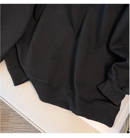 170kg plus size Damen büste Herbst lose Rundhals-Kaninchen-Sweatshirt Langarm lässig Top 6xl 7xl 8xl 9xl 10xl 11xl