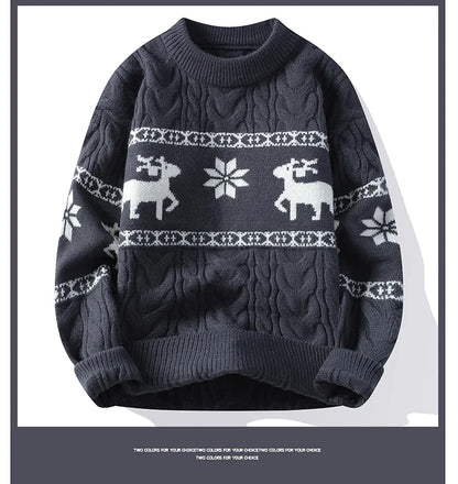 2024 Winter sweater new High End Luxury Cashmere Sweater Men Thick Warm Mens Sweaters With Deer Korean Harajuku Christmas Jumper.